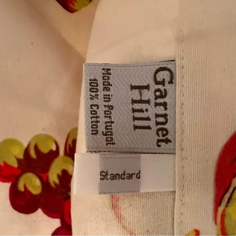 Garnet Hill Fruit 🍎 Fruit Salad Flannel Pillow Sham